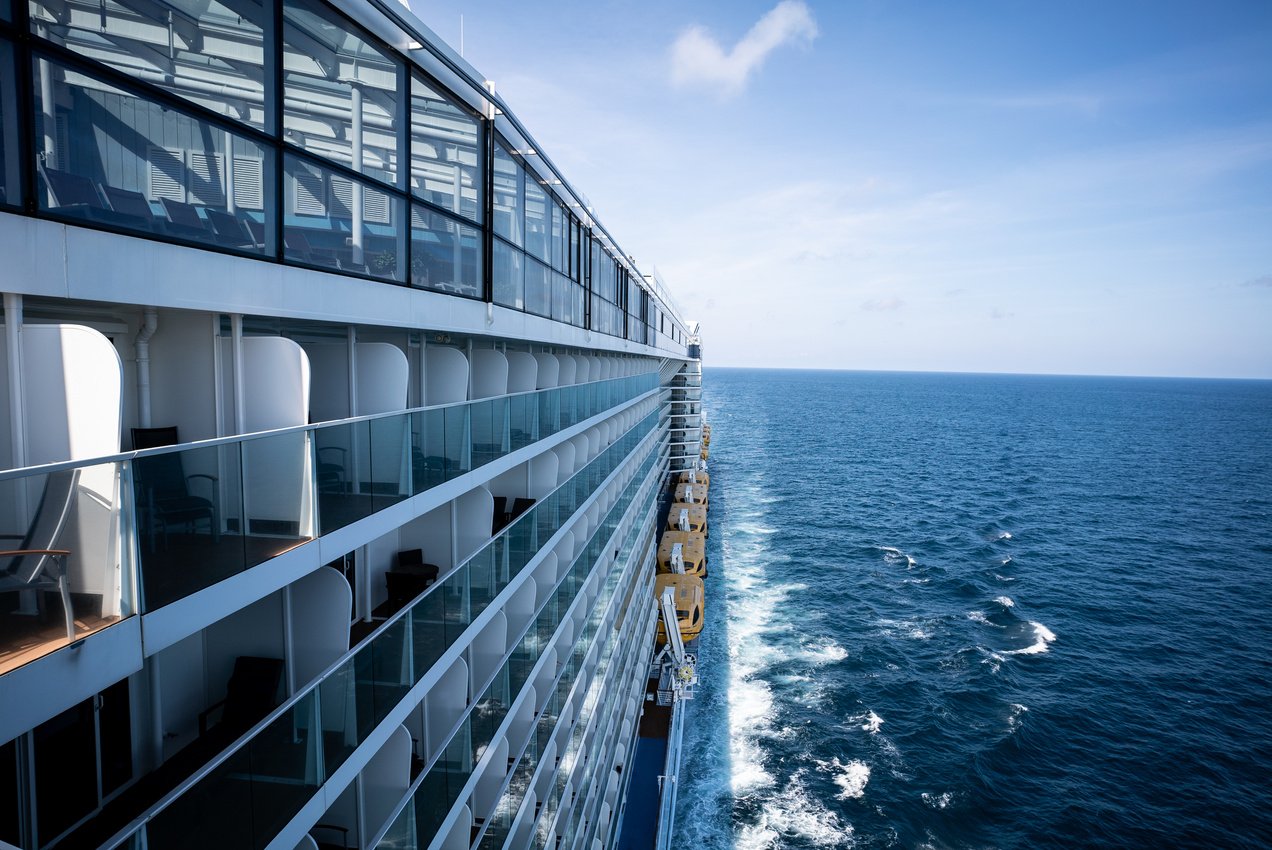 View of Balcony Side of Cruise Ship